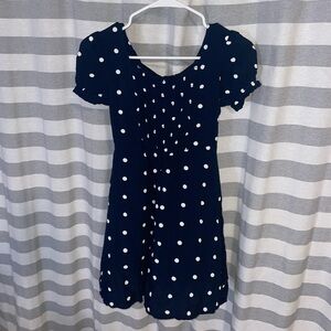 Old Navy Dark Blue Dress with White Polka Dots Girls size Large